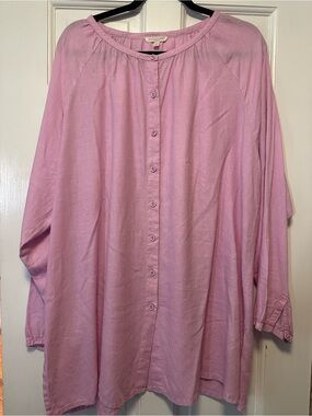 Eileen Fisher Linen Button-Front Blouse
